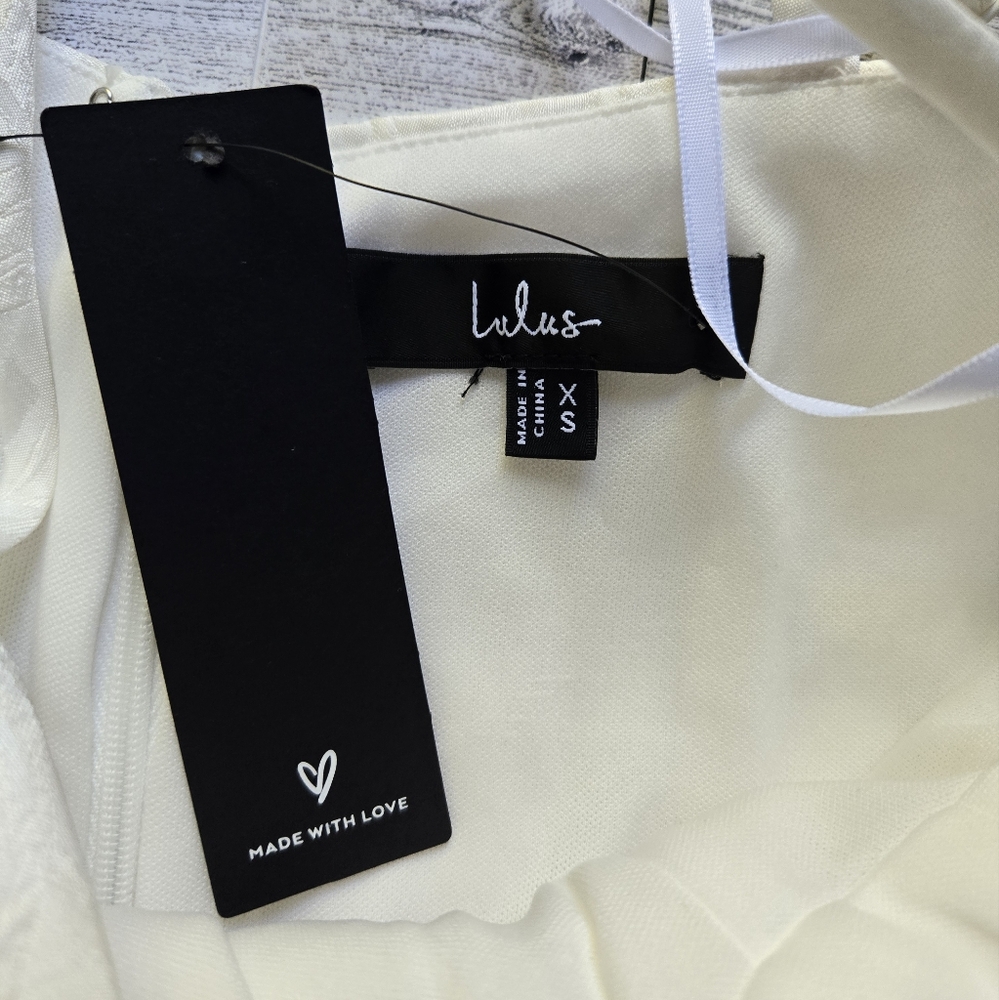 Lulus Meet Me For Tea White Jacquard Bustier Midi Dress - Picture 7 of 8